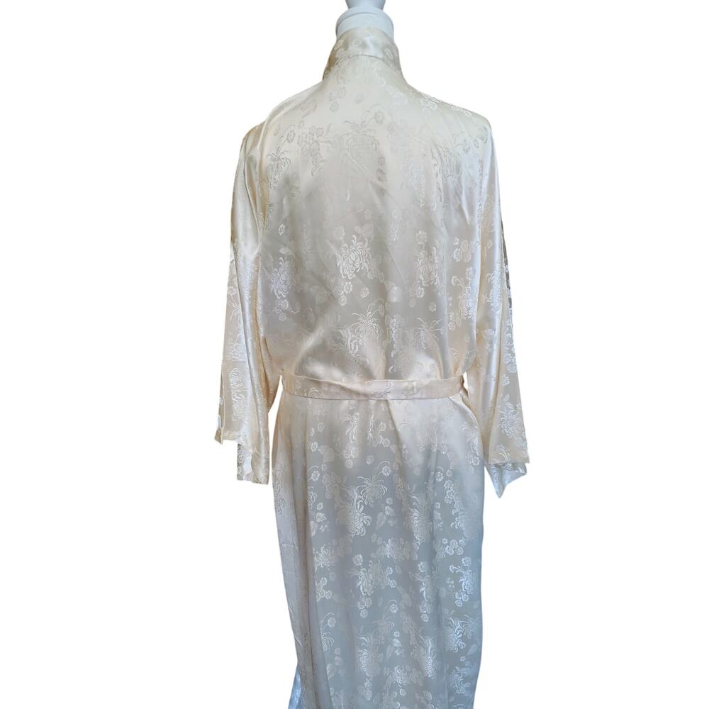 Silver Lake 100% Silk Jacquard Robe XL NOS Ivory - Picture 10 of 16